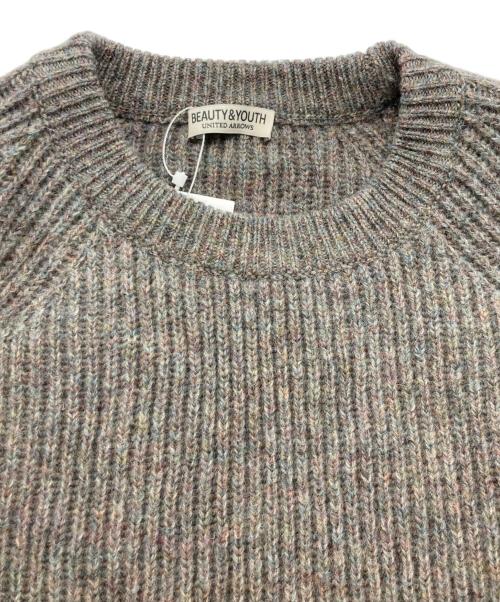 BEAUTY&YOUTH（ビューティーアンドユース）BEAUTY&YOUTH (ビューティーアンドユース) 5Gアゼゲームクルーネックニット ベージュ サイズ:Ｌの古着・服飾アイテム