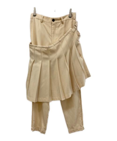 COMME des GARCONS HOMME PLUS（コムデギャルソンオムプリュス）COMME des GARCONS HOMME PLUS (コムデギャルソンオムプリュス) インサイドアウトスカートパンツ ベージュ サイズ:Sの古着・服飾アイテム