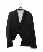 COMME des GARCONS HOMME PLUSコムデギャルソンオムプリュス）の古着「ポリ製品染めカッティングスワローテールジャケット」｜ブラック