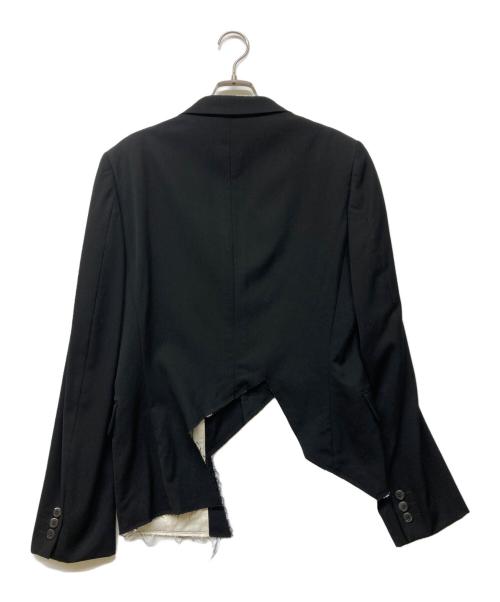 COMME des GARCONS HOMME PLUS（コムデギャルソンオムプリュス）COMME des GARCONS HOMME PLUS (コムデギャルソンオムプリュス) ポリ製品染めカッティングスワローテールジャケット ブラック サイズ:Sの古着・服飾アイテム