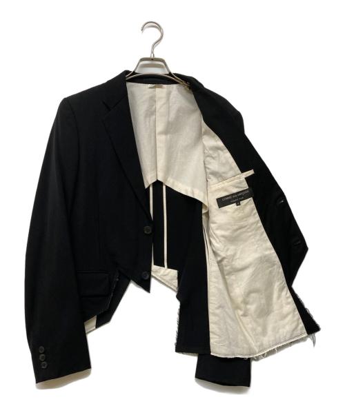 COMME des GARCONS HOMME PLUS（コムデギャルソンオムプリュス）COMME des GARCONS HOMME PLUS (コムデギャルソンオムプリュス) ポリ製品染めカッティングスワローテールジャケット ブラック サイズ:Sの古着・服飾アイテム