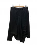 COMME des GARCONS HOMME PLUSコムデギャルソンオムプリュス）の古着「カッティングギャバジンパンツ」｜ブラック