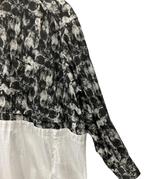 COMME des GARCONS HOMME PLUS（コムデギャルソンオムプリュス）COMME des GARCONS HOMME PLUS (コムデギャルソンオムプリュス) アシンメトリー 再構築 レイヤード ロングシャツ ブラック×ホワイト サイズ:Sの古着・服飾アイテム