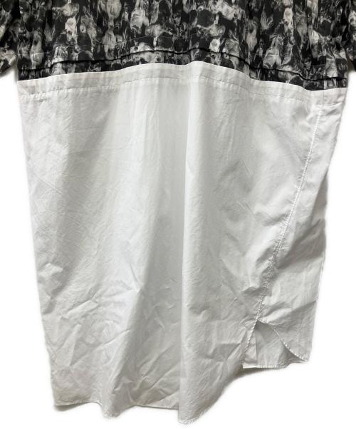 COMME des GARCONS HOMME PLUS（コムデギャルソンオムプリュス）COMME des GARCONS HOMME PLUS (コムデギャルソンオムプリュス) アシンメトリー 再構築 レイヤード ロングシャツ ブラック×ホワイト サイズ:Sの古着・服飾アイテム