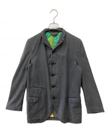 COMME des GARCONS HOMME PLUS（コムデギャルソンオムプリュス）の古着「ヴィンテージ スカーフ リメイクジャケット」｜ブラック