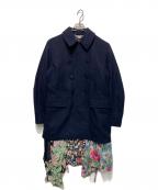 JUNYA WATANABE COMME des GARCONS(ジュンヤワタナベ コムデギャルソン）の古着「ドッキングロングPコート」｜ネイビー