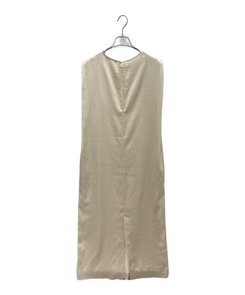 ETRE TOKYO（エトレトウキョウ）ETRE TOKYO (エトレトウキョウ) スリーブレスショルダータックサテンワンピース アイボリー サイズ:Fの古着・服飾アイテム
