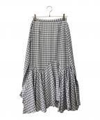 Honey mi Honeyハニーミーハニー）の古着「ribbon frill long skirt」｜グレー×ホワイト