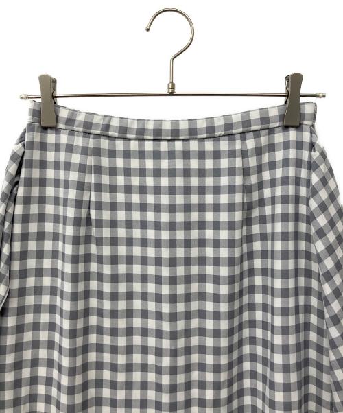 Honey mi Honey（ハニーミーハニー）Honey mi Honey (ハニーミーハニー) ribbon frill long skirt グレー×ホワイト サイズ:Fの古着・服飾アイテム