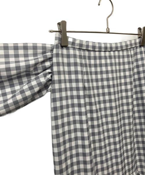 Honey mi Honey（ハニーミーハニー）Honey mi Honey (ハニーミーハニー) ribbon frill long skirt グレー×ホワイト サイズ:Fの古着・服飾アイテム