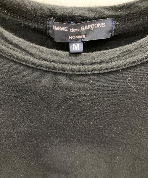 COMME des GARCONS HOMME（コムデギャルソン オム）COMME des GARCONS HOMME (コムデギャルソン オム) 袖ストライプ切り替え半袖Tシャツ ブラック×グレー サイズ:Мの古着・服飾アイテム