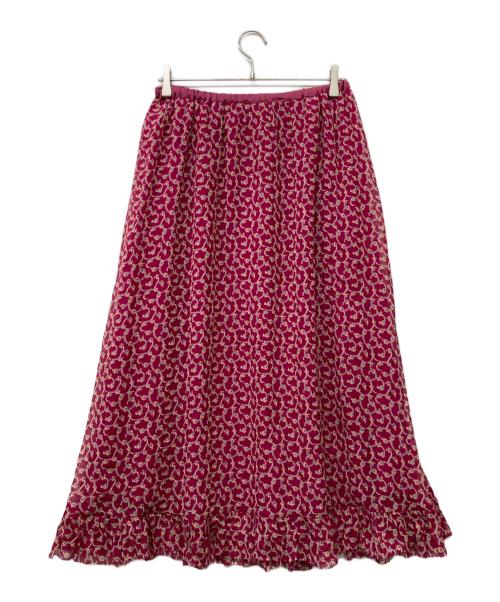 DRAWER（ドゥロワー）DRAWER (ドゥロワー) フラワープリントギャザースカート ピンク サイズ:36の古着・服飾アイテム
