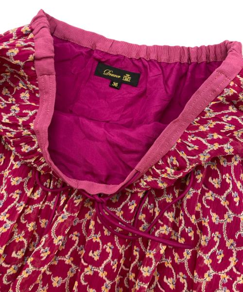 DRAWER（ドゥロワー）DRAWER (ドゥロワー) フラワープリントギャザースカート ピンク サイズ:36の古着・服飾アイテム