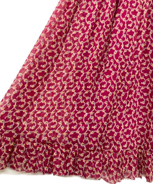 DRAWER（ドゥロワー）DRAWER (ドゥロワー) フラワープリントギャザースカート ピンク サイズ:36の古着・服飾アイテム