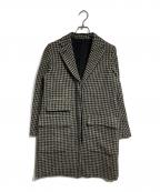 MARGARET HOWELLマーガレットハウエル）の古着「SHADOW HOUNDSTOOTH COAT/「シャドウ・ハウンドトゥース・コート/千鳥格子」｜ブラック
