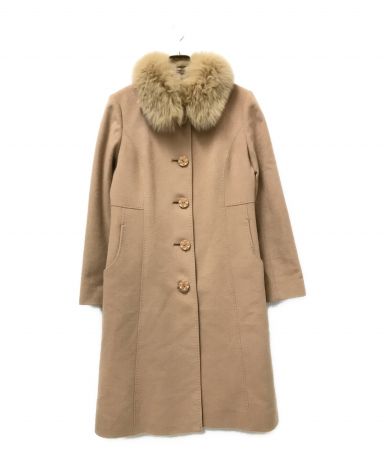 TOCCA トッカ カシミヤ100% コート 0 中古・古着通販】TOCCA (トッカ) フォックスファー付カシミヤステン