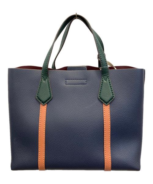 TORY BURCH（トリーバーチ）TORY BURCH (トリーバーチ) COMPARTMENT SMALL TOTE ネイビーの古着・服飾アイテム