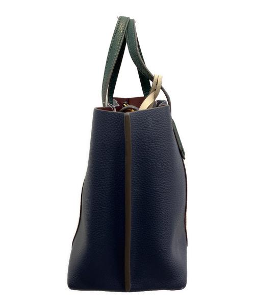 TORY BURCH（トリーバーチ）TORY BURCH (トリーバーチ) COMPARTMENT SMALL TOTE ネイビーの古着・服飾アイテム