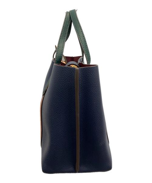 TORY BURCH（トリーバーチ）TORY BURCH (トリーバーチ) COMPARTMENT SMALL TOTE ネイビーの古着・服飾アイテム