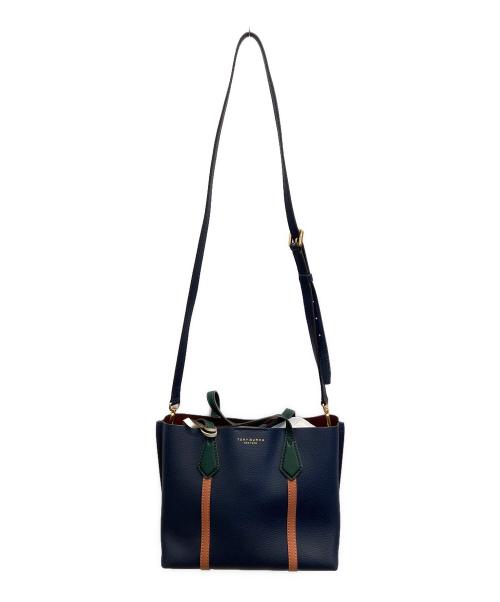 TORY BURCH（トリーバーチ）TORY BURCH (トリーバーチ) COMPARTMENT SMALL TOTE ネイビーの古着・服飾アイテム