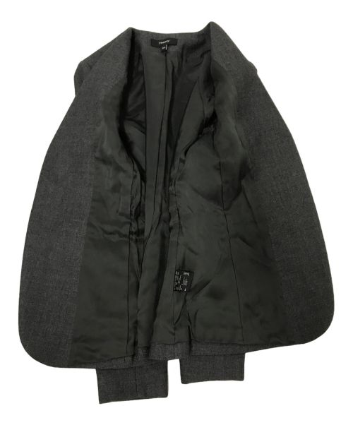 theory（セオリー）theory (セオリー) ノーカラージャケット グレー サイズ:XXOの古着・服飾アイテム