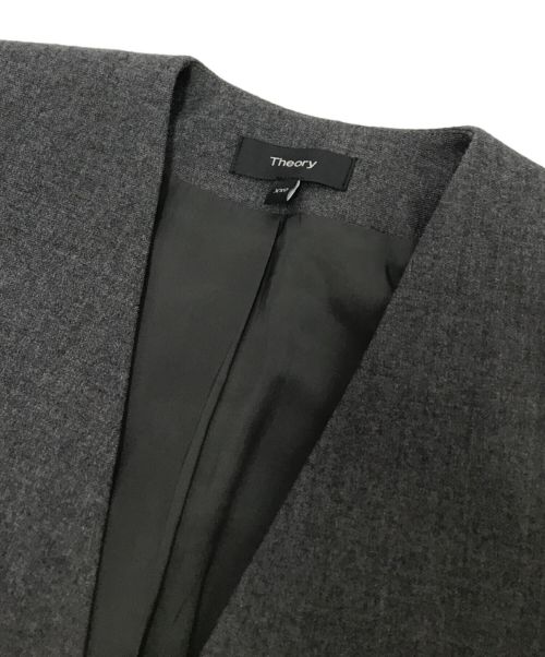 theory（セオリー）theory (セオリー) ノーカラージャケット グレー サイズ:XXOの古着・服飾アイテム