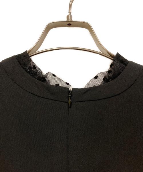 Adam et Rope（アダム エ ロペ）Adam et Rope (アダム エ ロペ) ドットチュールコンビワンピース ブラック サイズ:SIZE Freeの古着・服飾アイテム