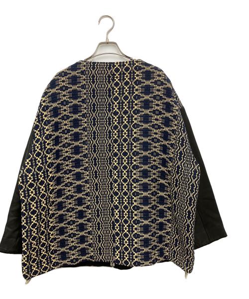 SASQUATCHfabrix.（サスクワッチファブリックス）SASQUATCHfabrix. (サスクワッチファブリックス) 切替レザージャケット ネイビー サイズ:Mediumの古着・服飾アイテム