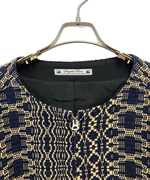 SASQUATCHfabrix.（サスクワッチファブリックス）SASQUATCHfabrix. (サスクワッチファブリックス) 切替レザージャケット ネイビー サイズ:Mediumの古着・服飾アイテム