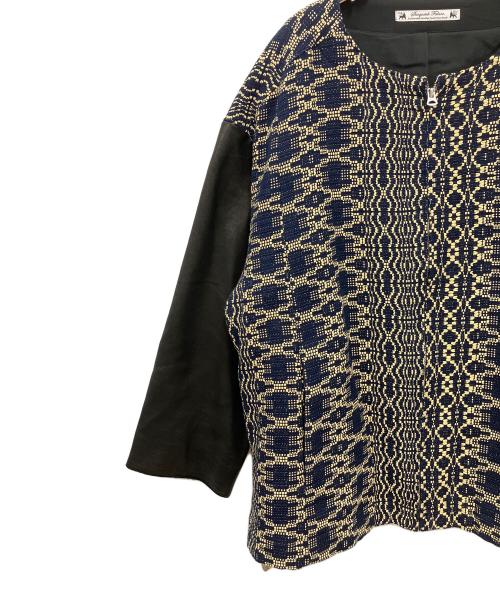 SASQUATCHfabrix.（サスクワッチファブリックス）SASQUATCHfabrix. (サスクワッチファブリックス) 切替レザージャケット ネイビー サイズ:Mediumの古着・服飾アイテム