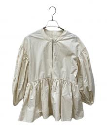 Adam et Rope（アダム エ ロペ）の古着「ペプラムジップブラウス」｜ベージュ