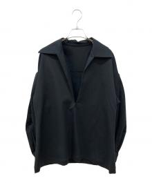 Adam et Rope（アダム エ ロペ）の古着「タックスリーブスキッパーシャツ」｜ブラック