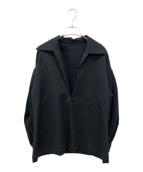 Adam et Rope（アダム エ ロペ）Adam et Rope (アダム エ ロペ) タックスリーブスキッパーシャツ ブラック サイズ:-の古着・服飾アイテム