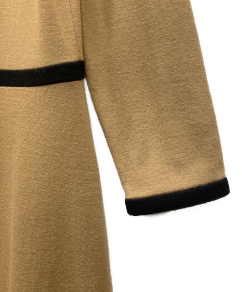 UNTITLED（アンタイトル）UNTITLED (アンタイトル) ウールジャージ 配色ワンピース ブラウン サイズ:3Lの古着・服飾アイテム