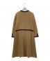 UNTITLED (アンタイトル) ウールジャージ 配色ワンピース ブラウン サイズ:3L：9000円