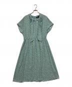 UNTITLEDアンタイトル）の古着「フェザープリント ボウタイワンピース」｜スカイブルー