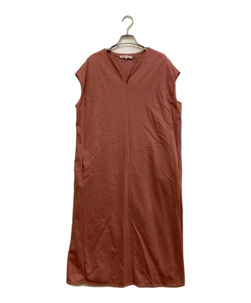 23区（ニジュウサンク）23区 (ニジュウサンク) ロイヤルクールポンチ ベルト付き ワンピース レッド サイズ:46の古着・服飾アイテム