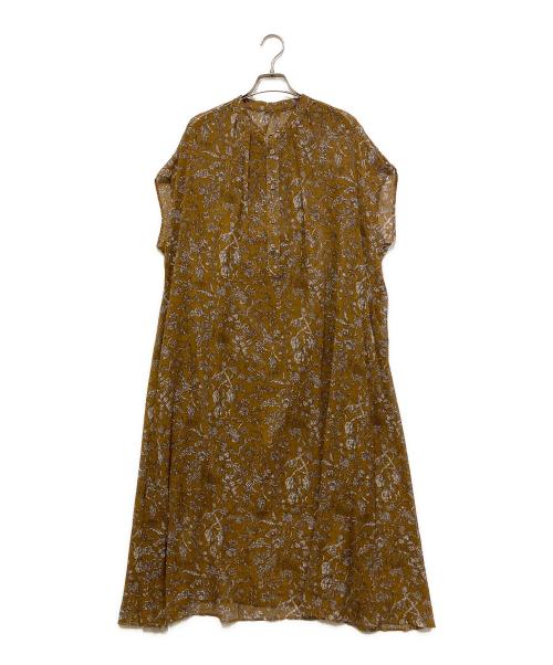 23区（ニジュウサンク）23区 (ニジュウサンク) Rattiフラワープリントワンピース ブラウン サイズ:SIZE 46の古着・服飾アイテム