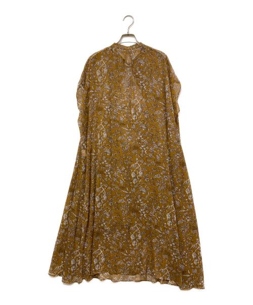 23区（ニジュウサンク）23区 (ニジュウサンク) Rattiフラワープリントワンピース ブラウン サイズ:SIZE 46の古着・服飾アイテム