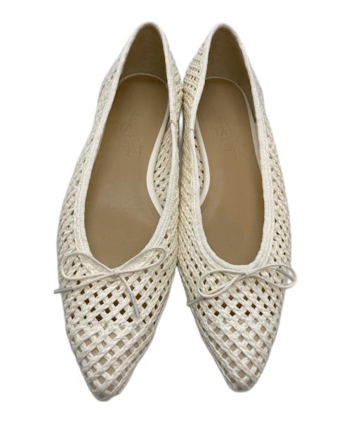 Le Talon（ル タロン）Le Talon (ル タロン) ポインテッドパナマメッシュバレエパンプス アイボリー サイズ:SIZE 25cmの古着・服飾アイテム
