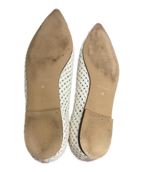 Le Talon（ル タロン）Le Talon (ル タロン) ポインテッドパナマメッシュバレエパンプス アイボリー サイズ:SIZE 25cmの古着・服飾アイテム
