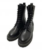 EVOLイーボル）の古着「レースアップホワイトステッチブーツ」｜ブラック