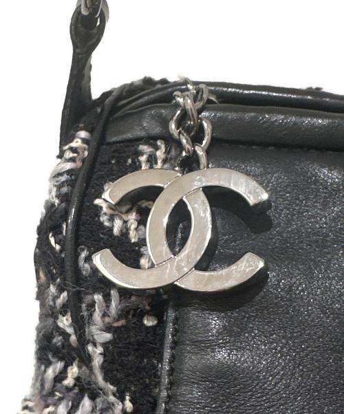 CHANEL（シャネル）CHANEL (シャネル) 2.55 カメリアツイード ショルダーバッグ ブラックの古着・服飾アイテム