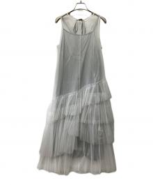 FRAY ID（フレイ アイディー）の古着「チュールレイヤーティアードドレス」｜ホワイト