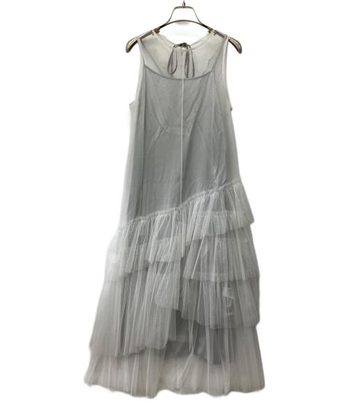 FRAY ID（フレイ アイディー）FRAY ID (フレイ アイディー) チュールレイヤーティアードドレス ホワイトの古着・服飾アイテム