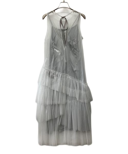 FRAY ID（フレイ アイディー）FRAY ID (フレイ アイディー) チュールレイヤーティアードドレス ホワイトの古着・服飾アイテム