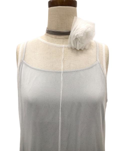 FRAY ID（フレイ アイディー）FRAY ID (フレイ アイディー) チュールレイヤーティアードドレス ホワイトの古着・服飾アイテム