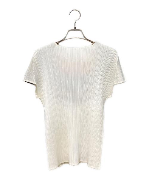 PLEATS PLEASE（プリーツプリーズ）PLEATS PLEASE (プリーツプリーズ) プリントプリーツカットソー ホワイト サイズ:3の古着・服飾アイテム