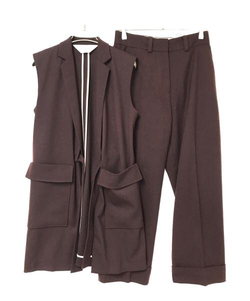 STUDIOUS（ステュディオス）STUDIOUS (ステュディオス) アウトポケットベルト付ベストセットアップ ブラウン サイズ:ジャケット:0/ボトムス:1の古着・服飾アイテム