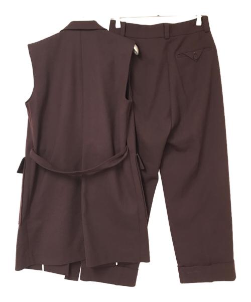 STUDIOUS（ステュディオス）STUDIOUS (ステュディオス) アウトポケットベルト付ベストセットアップ ブラウン サイズ:ジャケット:0/ボトムス:1の古着・服飾アイテム